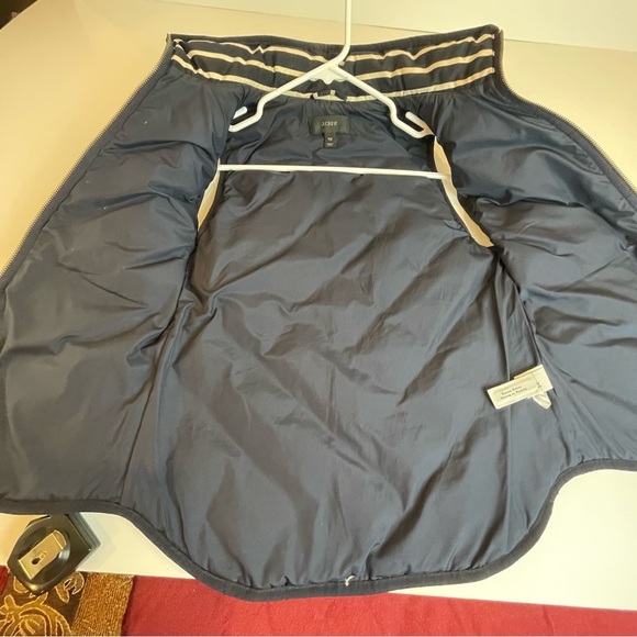 J. Crew Vest Navy Striped Quilted Down Vest Sleeveless Jacket 02727 - Picture 13 of 16